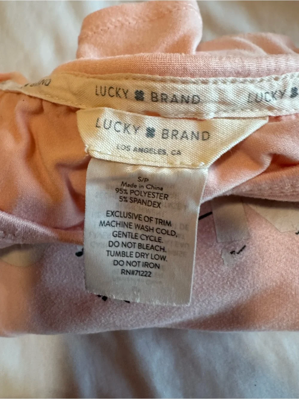 Lucky Brand Light Pink Floral Logo Loungewear Set